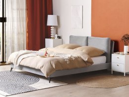 Łóżko welurowe 160 x 200 cm szare MELLE