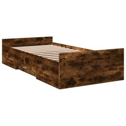 VidaXL Rama łóżka z szufladami, przydymiony dąb, 100x200 cm