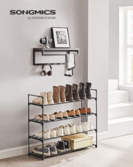 Półka na buty 4 poziomy, metalowy uchwyt na buty na 20 par butów, do salonu, przedpokoju, przedpokoju i garderoby, 92 x 30 x 73 