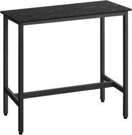 Wysoki stół do jadalni, solidna stalowa rama, 40 x 100 x 90 cm, łatwy montaż, wzornictwo przemysłowe, hebanowy atrament czarny,