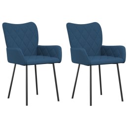 Krzesła stołowe, 2 szt., niebieskie, obite tkaniną Lumarko!