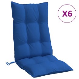 VidaXL Poduszki na krzesła z wysokim oparciem, 6 szt, błękit królewski