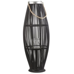 Lampion drewniany 84 cm czarny TAHITI