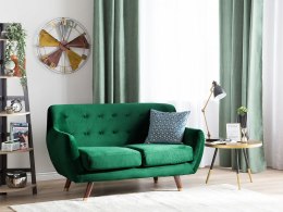 Sofa 2-osobowa welurowa zielona BODO