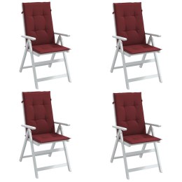 VidaXL Poduszki na krzesła z wysokim oparciem, 4 szt., bordowy melanż