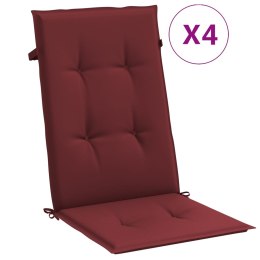 VidaXL Poduszki na krzesła z wysokim oparciem, 4 szt., bordowy melanż