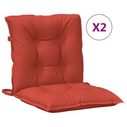 VidaXL Poduszki na krzesła z niskim oparciem, 2 szt., czerwony melanż