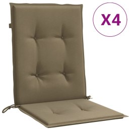 VidaXL Poduszki na krzesła z niskim oparciem, 4 szt., taupe melanż