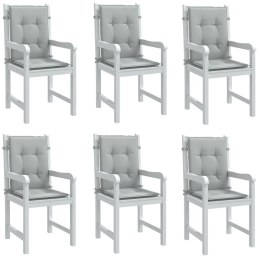 VidaXL Poduszki na krzesła z niskim oparciem, 6 szt, jasnoszary melanż