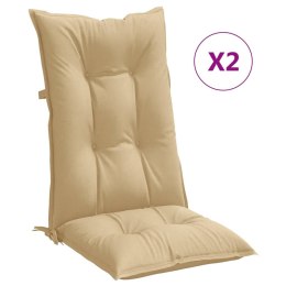 VidaXL Poduszki na krzesła z wysokim oparciem, 2 szt., beżowy melanż