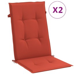 VidaXL Poduszki na krzesła z wysokim oparciem, 2 szt., czerwony melanż