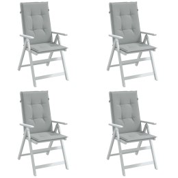 VidaXL Poduszki na krzesła z wysokim oparciem, 4 szt., jasnoszare