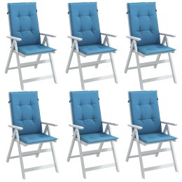 VidaXL Poduszki na krzesła z wysokim oparciem, 6 szt, niebieski melanż