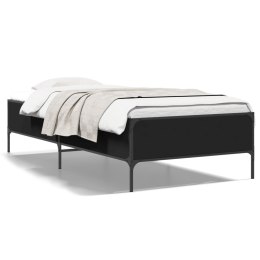 VidaXL Rama łóżka, czarna, 90x190 cm, materiał drewnopochodny i metal
