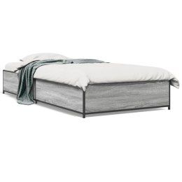 VidaXL Rama łóżka, szary dąb sonoma, 90x200cm, materiał drewnopochodny