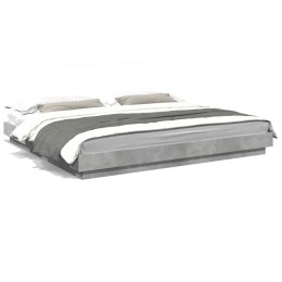 VidaXL Rama łóżka z LED, szarość betonu, 200x200 cm