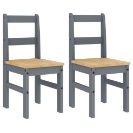 Krzesła stołowe Panama, 2 szt., szare, 40x46x90 cm, sosnowe Lumarko!