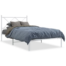 VidaXL Metalowa rama łóżka z wezgłowiem, biała, 100x200 cm