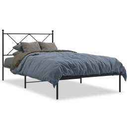 VidaXL Metalowa rama łóżka z wezgłowiem, czarna, 100x200 cm