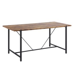 Stół do jadalni 160 x 80 cm ciemne drewno z czarnym SARITAS