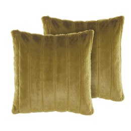 2 poduszki dekoracyjne włochacze 45 x 45 cm zielone PUMILA