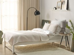 Komplet narzuta na łóżko z poduszkami tłoczona 140 x 210 cm kremowa RUDKHAN