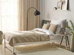 Komplet narzuta na łóżko z poduszkami tłoczona 140 x 210 cm szarobeżowy SHUSH