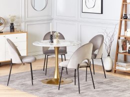 Stół do jadalni okrągły ⌀ 90 cm efekt marmuru biały ze złotym BOCA