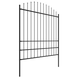VidaXL Panel ogrodzeniowy z grotami, stal, (1,75-2) x 1,7 m, czarny