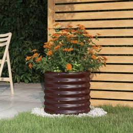 Donica ogrodowa z malowanej proszkowo stali, 40x40x36 cm, brąz Lumarko!