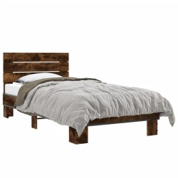 VidaXL Rama łóżka, przydymiony dąb, 90x190 cm, materiał drewnopochodny