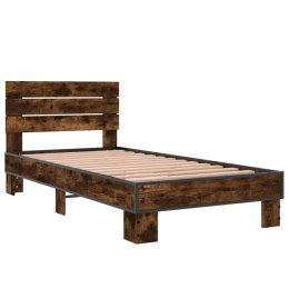 VidaXL Rama łóżka, przydymiony dąb, 90x190 cm, materiał drewnopochodny