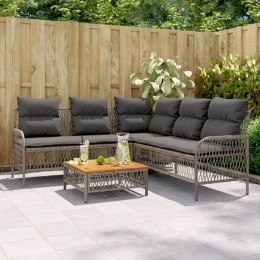 VidaXL 2-częściowa sofa ogrodowa z poduszkami, szara, polirattan