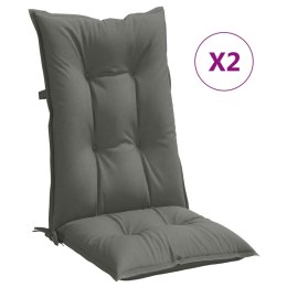 VidaXL Poduszki na krzesła z wysokim oparciem, 2 szt., ciemnoszare