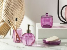 4-częściowy zestaw akcesoriów łazienkowych szklany fioletowy ROANA