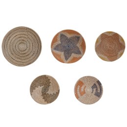 Zestaw 5 dekoracji ściennych z trawy morskiej naturalny PARORE