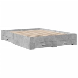 VidaXL Rama łóżka z szufladami, szarość betonu, 140x200 cm