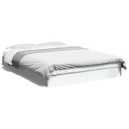 VidaXL Rama łóżka, biała, 140x190 cm, materiał drewnopochodny