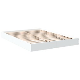 VidaXL Rama łóżka, biała, 140x190 cm, materiał drewnopochodny