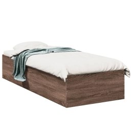 VidaXL Rama łóżka, brązowy dąb, 75x190 cm, materiał drewnopochodny
