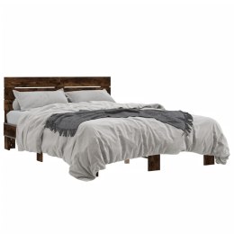 VidaXL Rama łóżka, przydymiony dąb, 120x190 cm