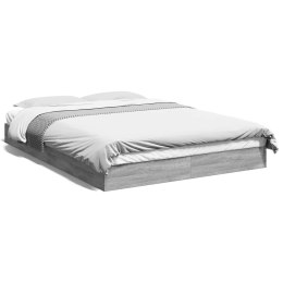 VidaXL Rama łóżka, szary dąb sonoma, 120x190cm materiał drewnopochodny