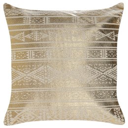 Bawełniana poduszka dekoracyjna w geometryczny wzór 50 x 50 cm złota OUJDA