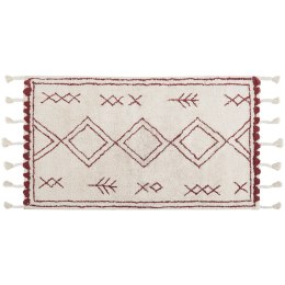 Dywan bawełniany 80 x 150 cm biało-czerwony KENITRA