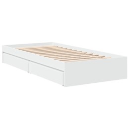 VidaXL Rama łóżka z szufladami, biała, 90x190 cm