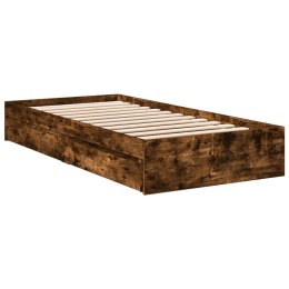 VidaXL Rama łóżka z szufladami, przydymiony dąb, 90x190 cm