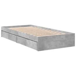 VidaXL Rama łóżka z szufladami, szarość betonu, 100x200 cm