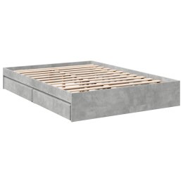 VidaXL Rama łóżka z szufladami, szarość betonu, 140x200 cm