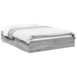 VidaXL Rama łóżka z szufladami, szary dąb sonoma, 160x200 cm