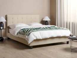 Łóżko tapicerowane 160 x 200 cm beżowe LA ROCHELLE